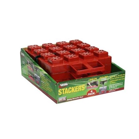 Valterra VALTERRA LLC A100916 Stackers Leveling Block - Red; Pack 4 V46-A100916